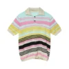 Streetwear Mens Vintage Polo Shirts Short Sleeve Loose Button Lapel Knitted Polos For Men Fashion Striped Knitting Pullover Tee - Image 4