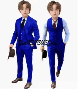 Brown Boys 3 Piece Suit Kids Wedding Tuxedo Jacket Pants Vest Formal Customized 3-16 Years Old Clothes - Image 6