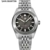 San Martin New 39.5mm Original Design Fashion Sport Mens Watch Automatic Mechanical Grid Pattern Dial Fly Adjustable Clasp 10ATM