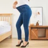 Plus Size 5XL 6XL Women's Elastic Waist Skinny Jeans High Waist Curvy Mom Jeans Casual Vintage Denim Pencil Pants Lady Trousers - Image 6