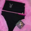 18 Women's Suit Y2k Sexy Bunny Women Swimsuit Rhinestones Rabbit Bikinis Two-Piece Black Beach Tube Top Crop Top Woman Clothes - Image 4