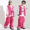 Kids Hip Hop Clothing Green Oversize Vest Tops Streetwear Casual Pockets Cargo Pants for Girl Boy Jazz Dance Costume Clothes - Image 5