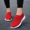 Plus Size 43 Breathable Mesh Platform Sneakers Women Slip on Soft Ladies Casual Running Shoes 2022 Woman Knit Sock Shoes Flats - Image 3