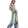 Baggy Jeans Women Clothing High Street Fashion Retro Washed Distressed Jeans Woman Loose Wide Legs High Waisted Jeans Pants - Image 3