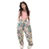 Children Summer Clothing Set Casual T-shirt Print Wide Leg Pants Two Pieces Teenage Kids Outfits 12 14 15 16 Years Girls Clothes - Image 5