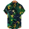 3D flamingo print men's shirt Hawaii loose breathable casual short-sleeve beach holiday - Image 2