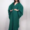 2023 Multicolor V-neck Batwing Sleeve Plus Size Loose Maxi Dress For Women Summer Beach Wear Kaftan Long Bathing Dresses Q1306