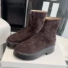 Autumn Winter Thick Sole Knight Boots Women Front Zipper Real Leather Ankle Boots Luxury Quality Motorcycle Boots Female Botas - Image 6