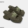 GIGIFOX Platform Sandals For Women Denim Butterfly Fashion Metal Design Fashion Rivet Slip On Punk Sandal Shoes Summer New Goth - Image 2