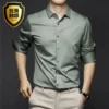 New High Quality Orange Men's Long Sleeve Shirt Luxurious Wrinkle Resistant Non Ironing Solid Business Casual Dress Shirt S-5XL - Image 5