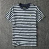 Summer New American Retro Short Sleeve O-neck Striped T-shirt Men's Fashion Simple 100% Cotton Washed Old Casual Slim Youth Tops - Image 4