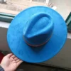 Women's suede 10cm wide Brim Fedora hat Men's autumn and winter felt jazz hat Classic suede Fedora Sombrero - Image 4