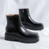 England style men fashion chelsea boots brand designer shoes square toe original leather boot spring autumn platform ankle botas - Image 2