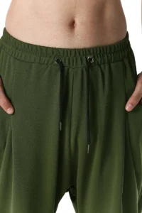 Army Green Baggy Genie Boho Yoga Harem Pants Cotton Low Drop Crotch Joggers Sweatpants Mens Casual Hippie Streetwear Trousers - Image 3