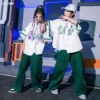 Girls Hip Hop Cool Shirt Costumes Boys Street Dance Cargo Pants Child Baseball Jacket Streetwear Kids Jazz Joggers Clothes Sets - Image 3