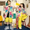 Kids Oversize Vintage Print Shirt Street Wear Clothing Girls Boys Tops Cargo Hip Hop Pants For Child Jazz Dance Costume Clothes - Image 3