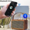 caixa de som wooden bluetooth speaker portable wireless subwoofer high quality home computer speaker music center retro boombox - Image 4