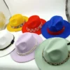 Fedora Top Hat Men's Women‘s Summer Straw Hat Accessory Elastic Webbing Colorful Webbing Stripe Hat Any Matching Accessories - Image 2