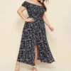 Plus Size Maxi Dress Elastic Chest Wrapped Fine Sewing Long Dress Bohemia Style Off Shoulder Long Dress - Image 6