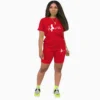 Womens Tracksuit O-Neck Short sleeve Shorts 2 piece Sets Print Fashion T-Shirt Sportswear 2024 Summer Luxury Casual Short Suit - Image 4