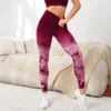 High waisted sexy peach buttocks lifting fitness pants tie dyed running, quick drying, slim fit yoga pants for women - Image 2