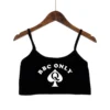 BBC ONLY Spades Crop Top for Women Sexy Letters Streetwear Girls Casual Clothes Elastic Camis Sleeveless Short Tank Top Bar - Image 3