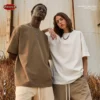 ZODF New 2024 Heavy Weight Summer Solid T Shirts For Men Unisex High Street Oversized 385gsm Cotton T-Shirt Streetwears HY0497 - Image 2