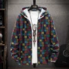 2024 Retro Men's Korean Style Hooded Personality Windbreaker Spring and Autumn Fashion Trend Printing Jacket Sunscreen Clothing - Image 2