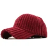 Korean Version Corduroy Solid Color Autumn Winter Baseball Cap Unisex Keep Warm Fashion Stripe Men Snapback Dad Hat - Image 6