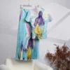 Miyake Pleated New Corn Fold Flower Print Short Sleeve T-Shirt Fashion A-Line Pleated Skirt Set Two Piece Suit Spring 2023 - Image 4