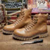 Vintage Mens Boots Luxury Genuine Leather Handmade 2024 Autumn British Trend Designer Elegant Ankle Wedding Social Shoes Man - Image 3