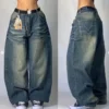 Streetwear American New Washed Light Blue Baggy Jeans Men And Women Y2K High Street Fashion Retro Punk High Waist Wide Trousers - Image 6