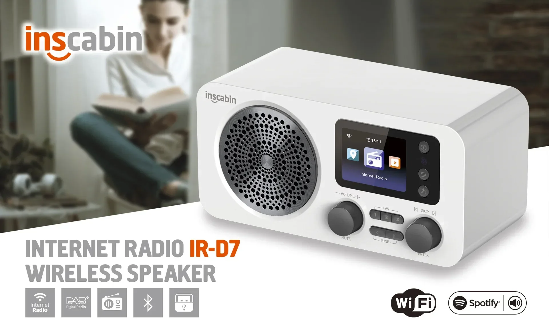 New Hot Selling Full Function Audio Network Radio with DAB/DAB /FM/ Spotify Home Wifi radio wooden bluetooth speaker