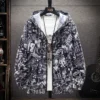 2024 Retro Men's Korean Style Hooded Personality Windbreaker Spring and Autumn Fashion Trend Printing Jacket Sunscreen Clothing - Image 6