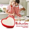 Silicone Heart Shaped Cake Pan 6 Inch Nonstick Heart Cake Valentine's Day Baking Heart Cake Mold Bakeware Kitchen Supplies Tools - Image 4