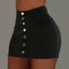 Women's Fashion Front Buttons Denim Skirts Sexy Push Up Solid Color Short Skirt Female Y2k Black Bodycon Jeans Dress Streetwear - Image 2