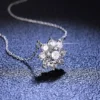 Pendants 1ct Moissanite Diamond Necklace for Women Sunflower 6 Claw Snowflake Luxury Platinum Jewelry Pt950 Gift for Chrismas - Image 2