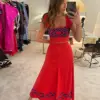 Fashion Print Skirt Suit Dress Women Spaghetti Strap Sleeveless Crop Top Skirt 2 Piece Set 2024 Spring Summer Lady Beach Outfits