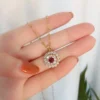 HOYON 18K Gold Color One Eye Necklace Women's Jewelry Diamond Style Bijoux Femme Collares Natural Gemstone Pendant With Necklace - Image 6