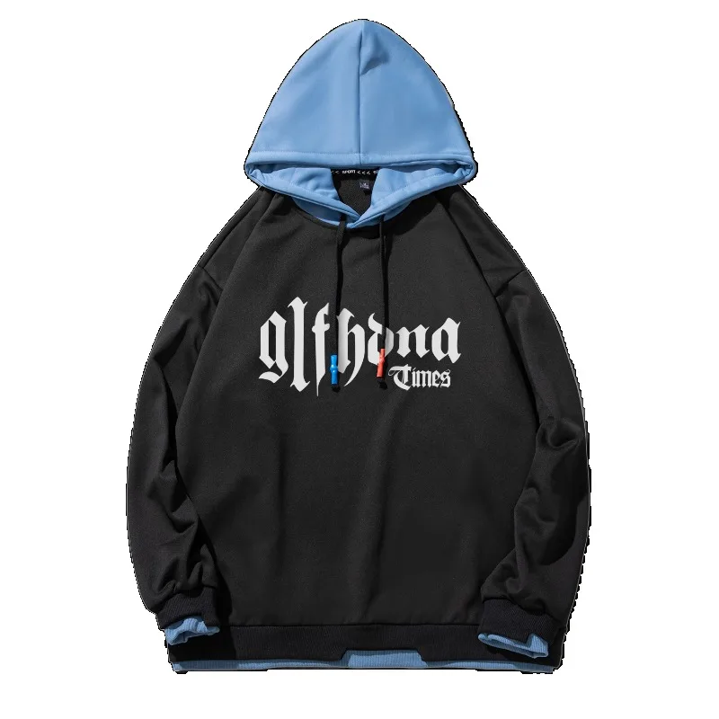 American Vintage Men's Hoodie Patchwork Hooded Oversize Pullover Korean Style Unisex Sweatshirts Large Size Hoodies Male Clothes - Image 5