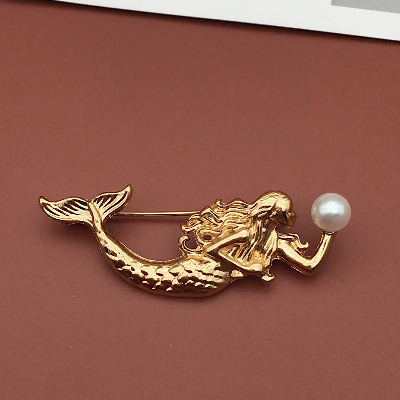 Vintage Matte Gold Color Baroque Style Pin Brooch Antique Palace Pearl Woman Party Retro Corsage Brooches Accessories - Image 6