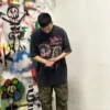 Kanye666 SAINT MICHAEL CHO Vintage High Street Loose Oversized 100％Cotton Nostalgia Tops Retro Black Tees Men T Shirt Hip Hop - Image 3