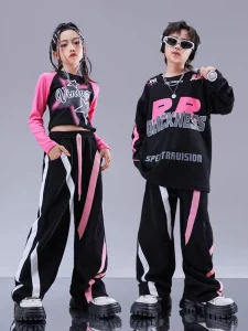 2023 Jazz Modern Dance Costumes For Girls Loose Shirts Cargo Pants Suit Boys Hip Hop Street Dance Wear Stage Clothes DQS14623 - Image 2