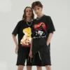 Vintage Anime Graphic Tees for Men Women Retro Cotton T-Shirt Short Sleeve Tops Summer Casual Oversized Tshirt Gothic Streetwear - Image 5