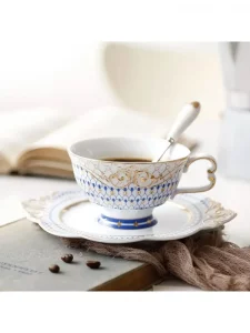 Creative Ceramic Coffee Cups for Couples, Saucer with Spoon, Flower Teapot, Herbal Tea Sets, Affordable Luxury, Modern Simplicit - Image 2