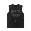 Vintage Washed Vest Hip Hop Streetwear 100% Cotton Tank Top Mens Gothic Letter Print Sleeveless Y2K Punk Rock T Shirt Summer - Image 6