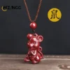 Natural Cinnabar Zodiac Pendant Ox Tiger Rabbit Children's Transfer Necklace Hand-carved Fashion Lucky Charms for Men and Women - Image 2