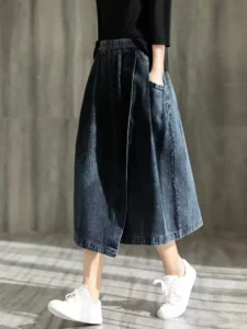 Max LuLu 2024 Spring Ladies Elegant Streetwear Womens Fashion Vintage Loose Denim Skirts Females Luxury Classic Casual Clothes - Image 5