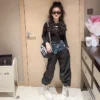 Hip Hop Kids Clothes Girls Sets Slim T-shirt Tops High Waist Black Denim Wide Leg Pants Jazz Girl Dance Suits Spring Autumn 2024 - Image 3