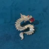 Vintage Women Men Luxury Rhinestone Dragon Phoenix Badges Brooches Exquisite Crystal Animal Retro Jewelry Party Banquet Pins - Image 6